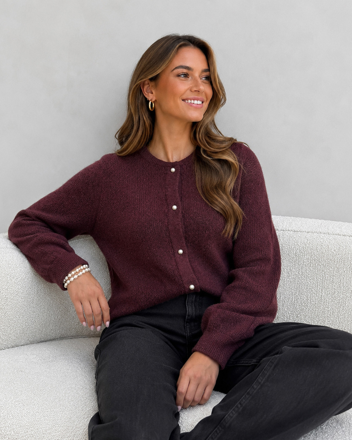 JDY Jdylumi Fig Melange Life L/S Button Cardiga Knit - XL - Lilla