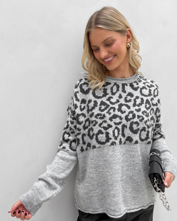 Trøje med leopard - casual modetøj