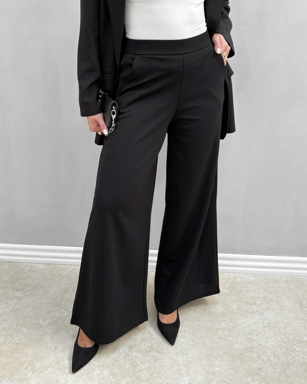 JDY Jdytanja Black Life Wide Flowy Pant - S - Sort