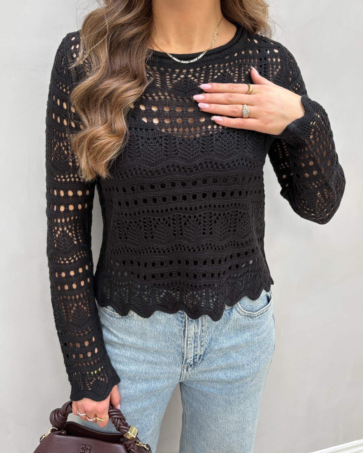 JDY Jdysun Black Lay Boatneck Pullover Knit - XS - Sort