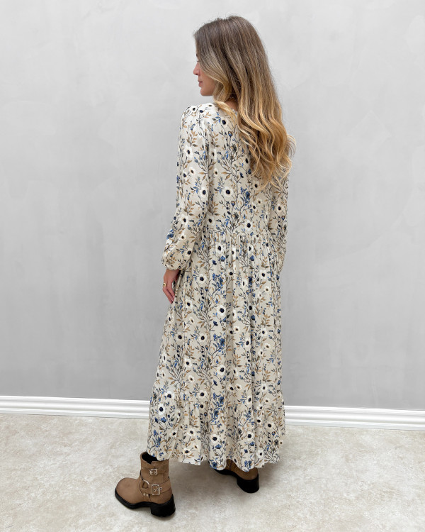 Midi kjole til damer med flot print