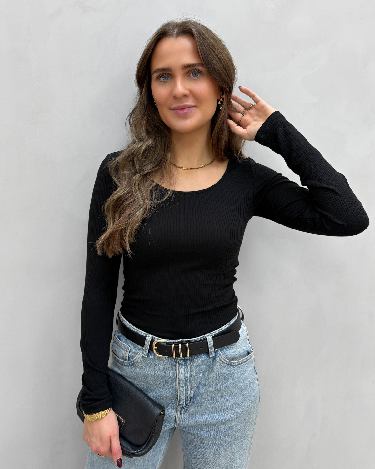 Pieces Pckitte Black Ls Plain Top - L - Sort
