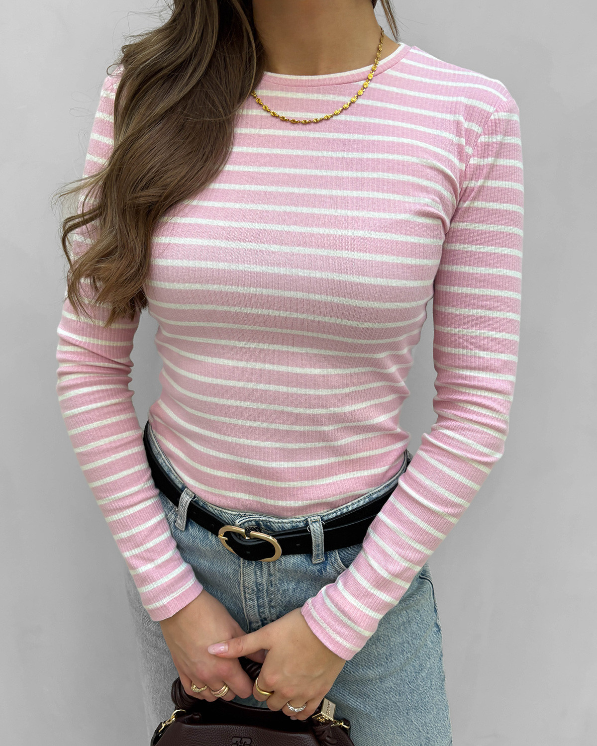 Pieces Pcruka Roseate Spoonbill New Cloud Dancer Ls Top - L - Lilla