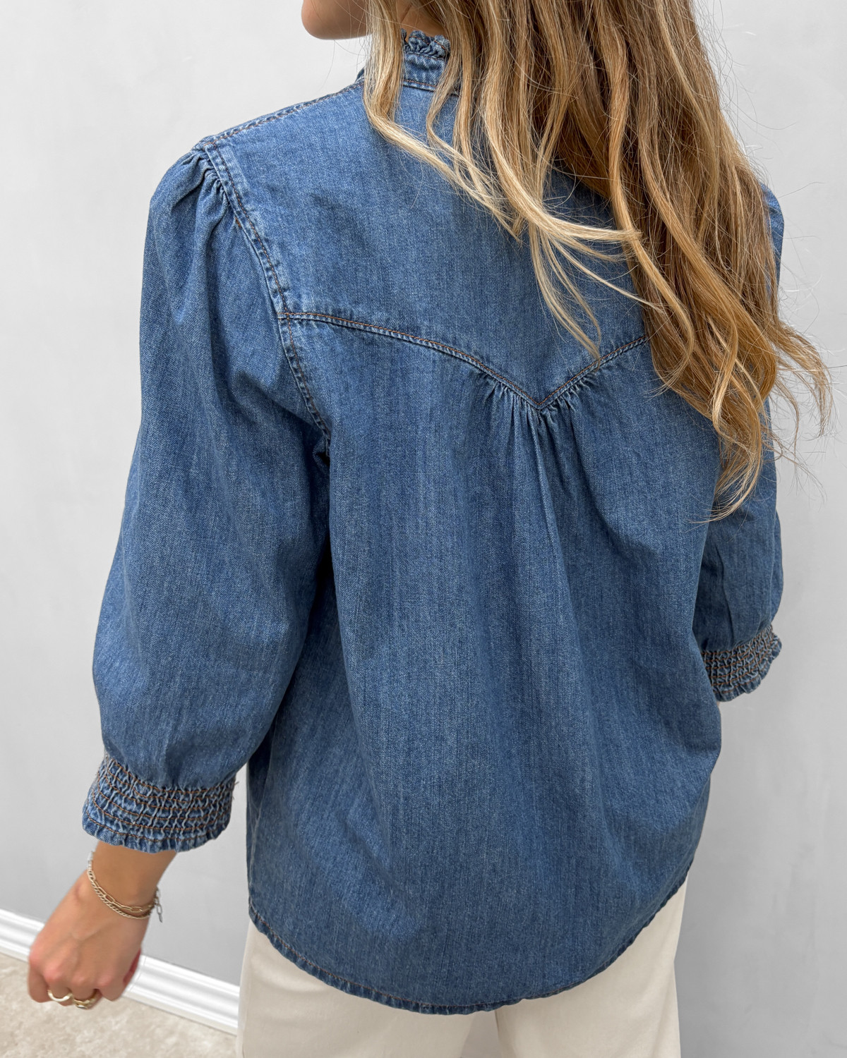 Onlraya 3/4 Shirt DNM AKM Noos, blauw (light blue denim), M