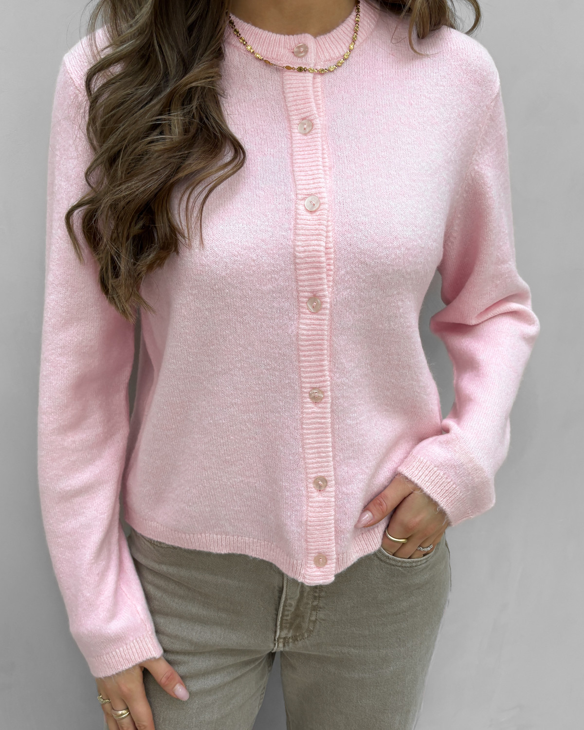 ONLY Onlsimoni Potpourri L/S O-Neck Cardigan Knit - M - Lilla