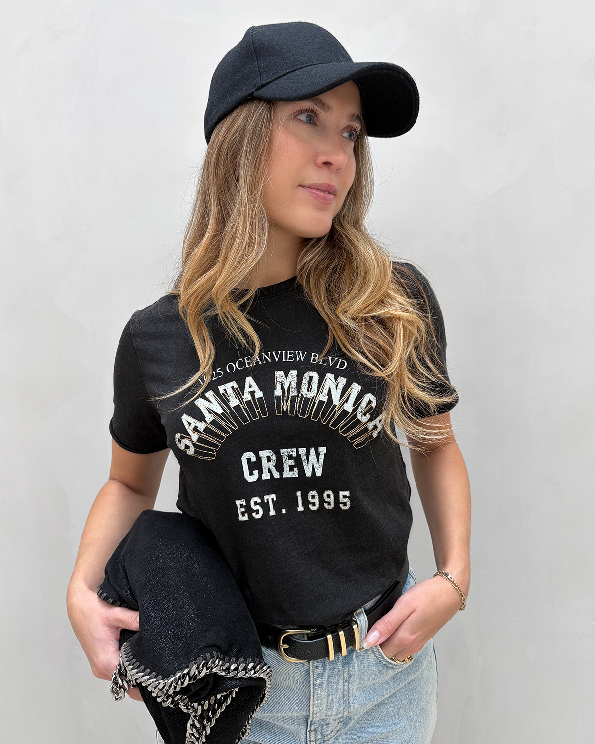 ONLY Onllucy Black Lucy Nerd Hour Santa Monica Life Reg S/S Top - S - Sort