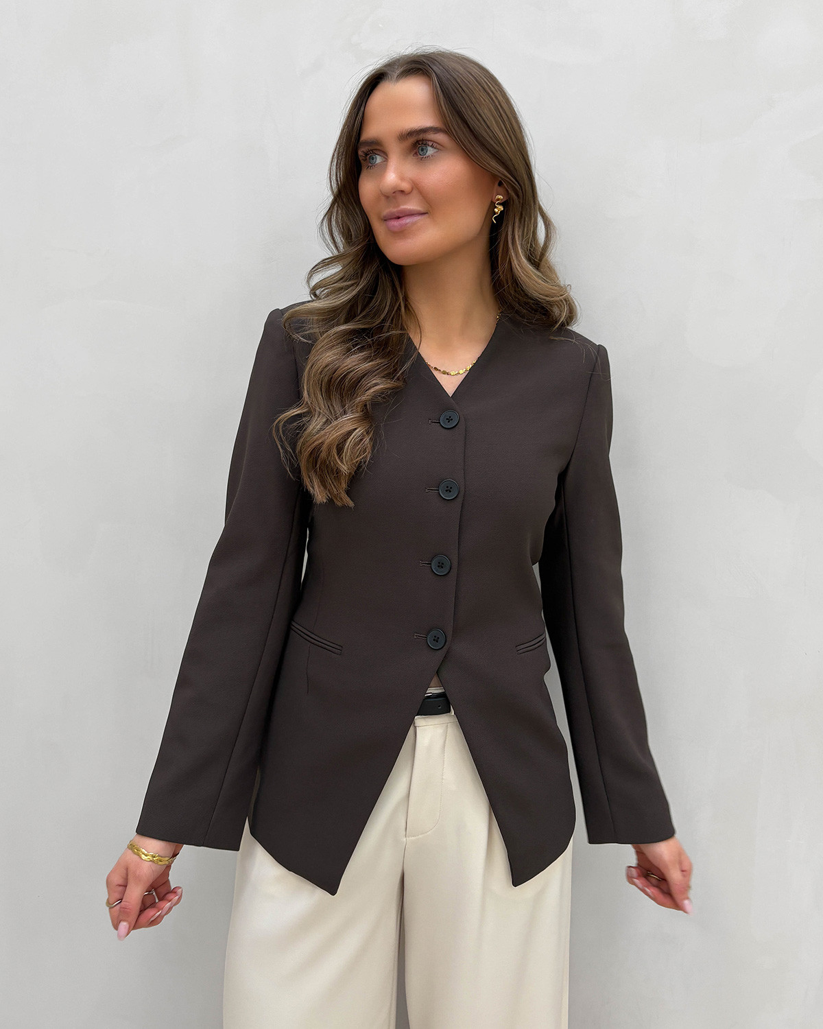 ONLY Onllamina Mulch Life L/S Fit Blazer - 40 - Sort