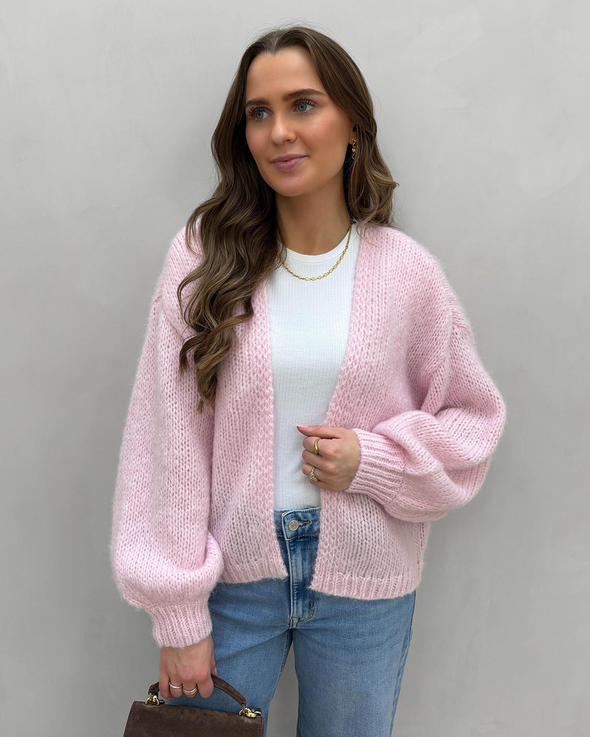 Vero Moda Vmmaybe Parfait Pink Ls Open Cardigan - XL - Lyserød