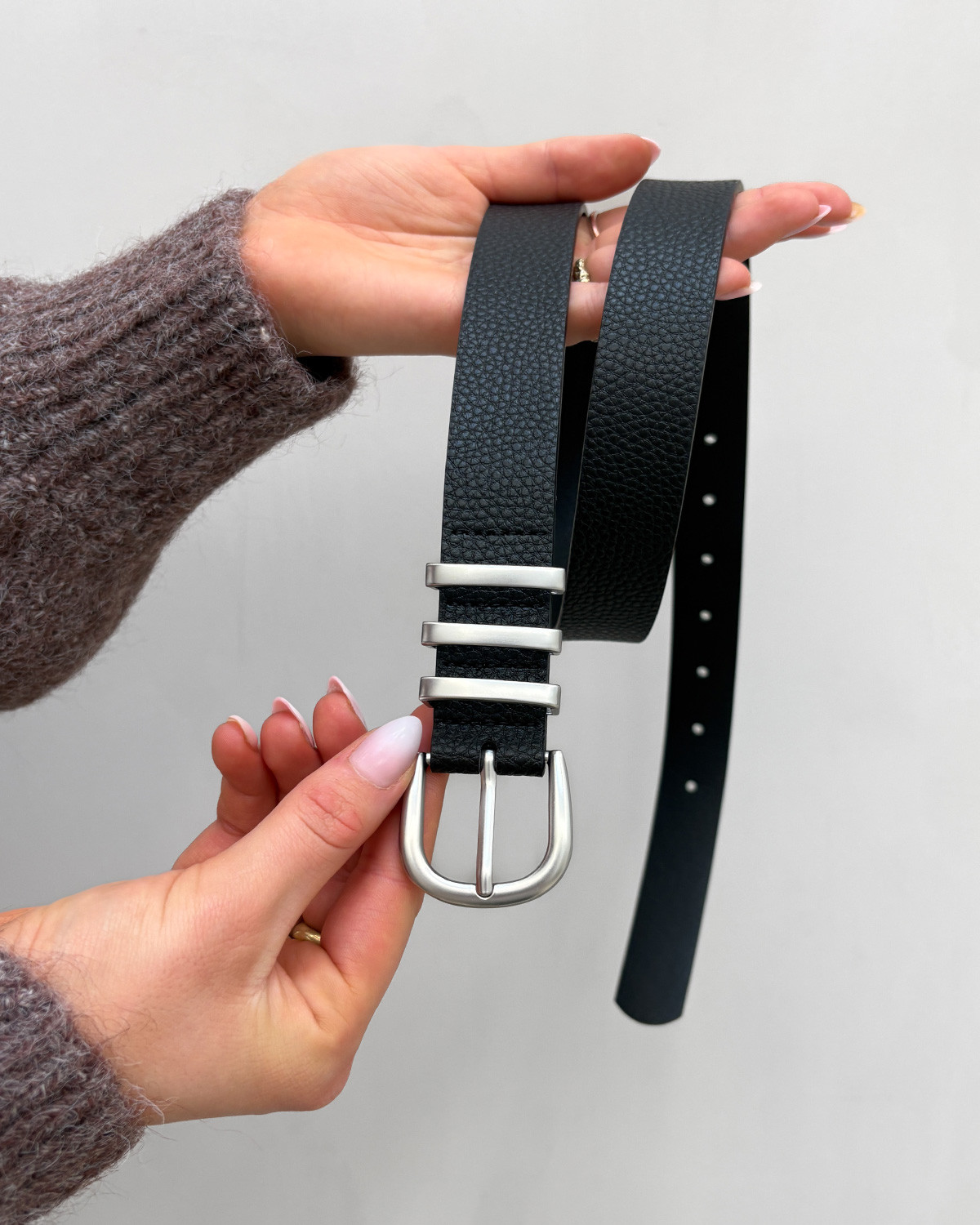 Pieces Pclea Jeans Black Silver Belt - 85 - Sort