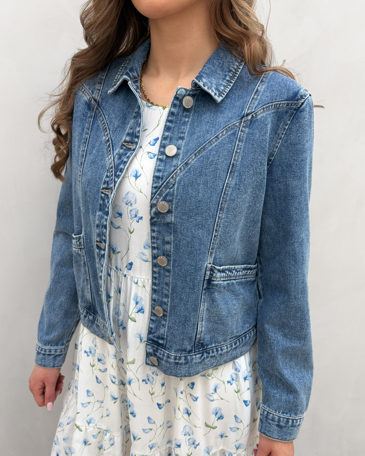 ONLY Onlkennedy Medium Blue Denim Ls Jacket - S - Blå