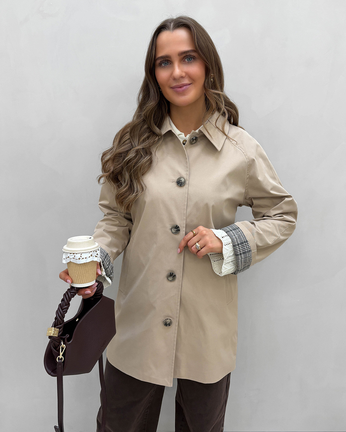 ONLY Onlorchid Humus Life Straight Coat - XS - Hvid