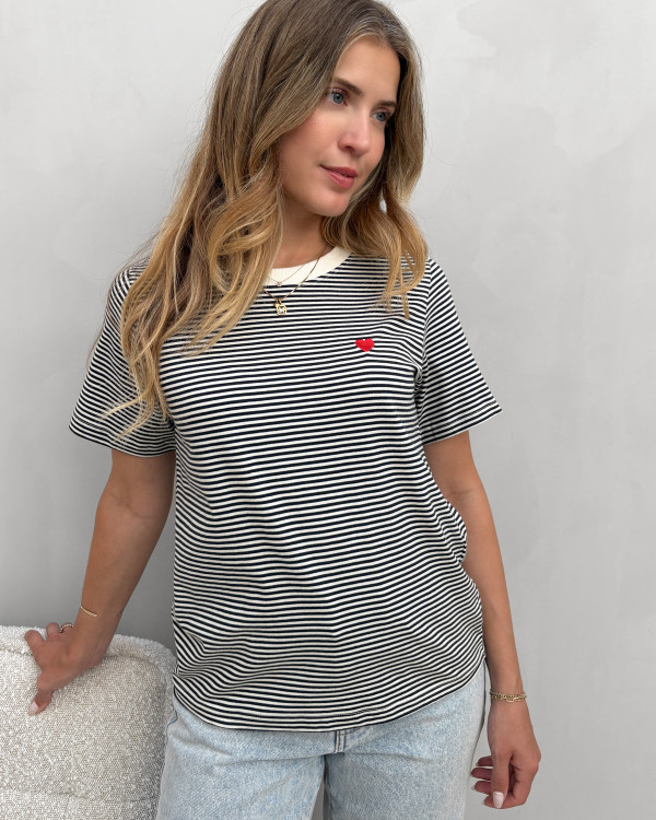 Stribet t-shirt til damer