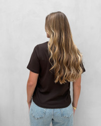 Brun t-shirt med print til damer