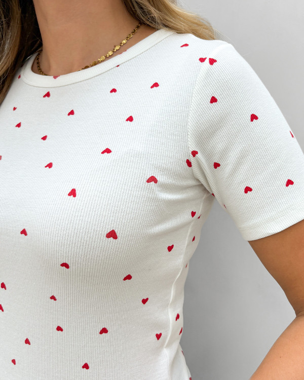 T-shirt med hjerter til damer