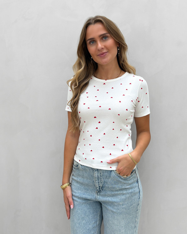 T-shirt med hjerter til damer