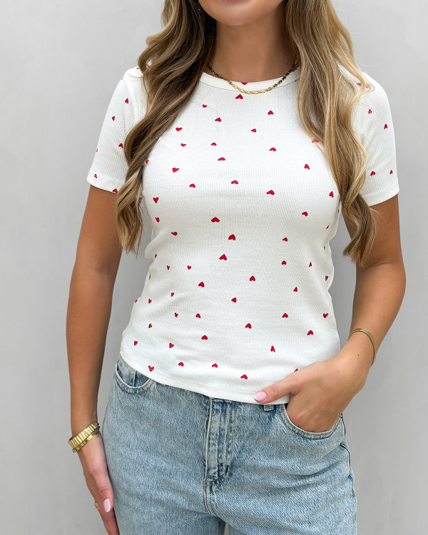 T-shirt med hjerter til damer