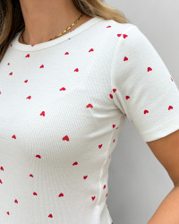 T-shirt med hjerter til damer