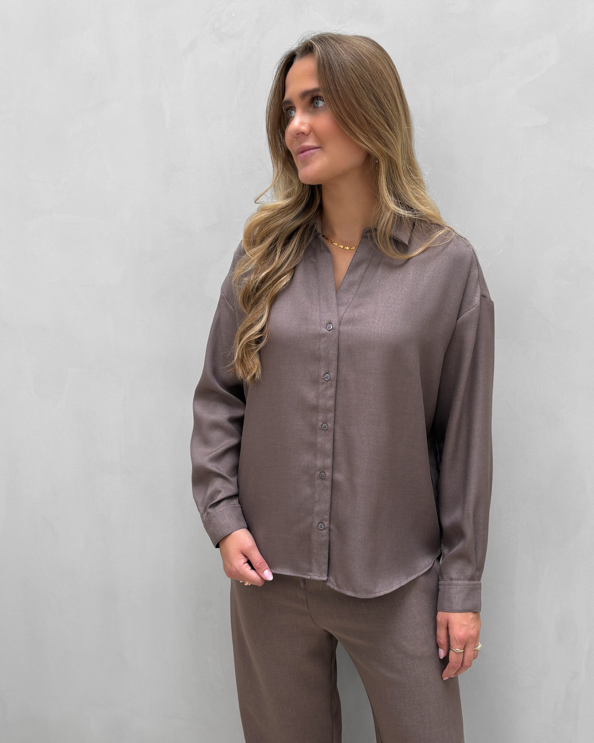 ONLY Onlharriet Leafless Tree Life L/S Shirt - XS - Brun
