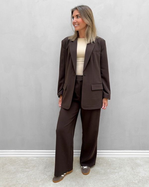 Brun blazer jakke til damer
