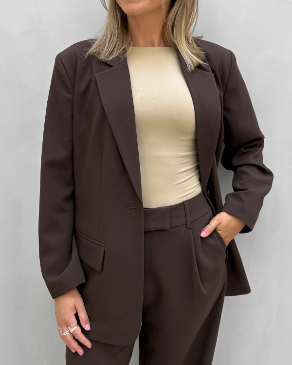 Brun blazer jakke til damer