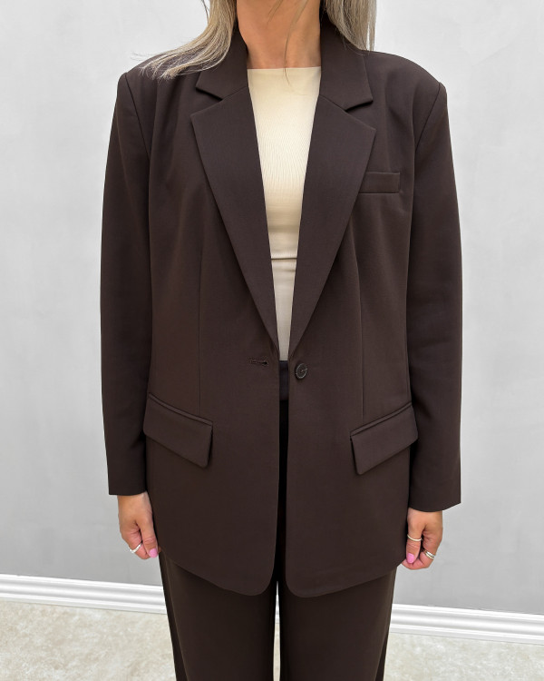 Brun blazer jakke til damer