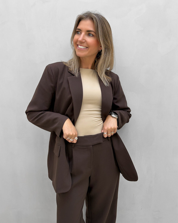 Brun blazer jakke til damer