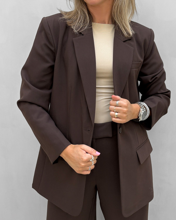 Brun blazer jakke til damer