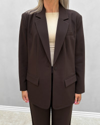 Brun blazer jakke til damer