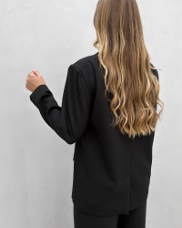 Klassisk sort blazer med løs pasform - Dametøj