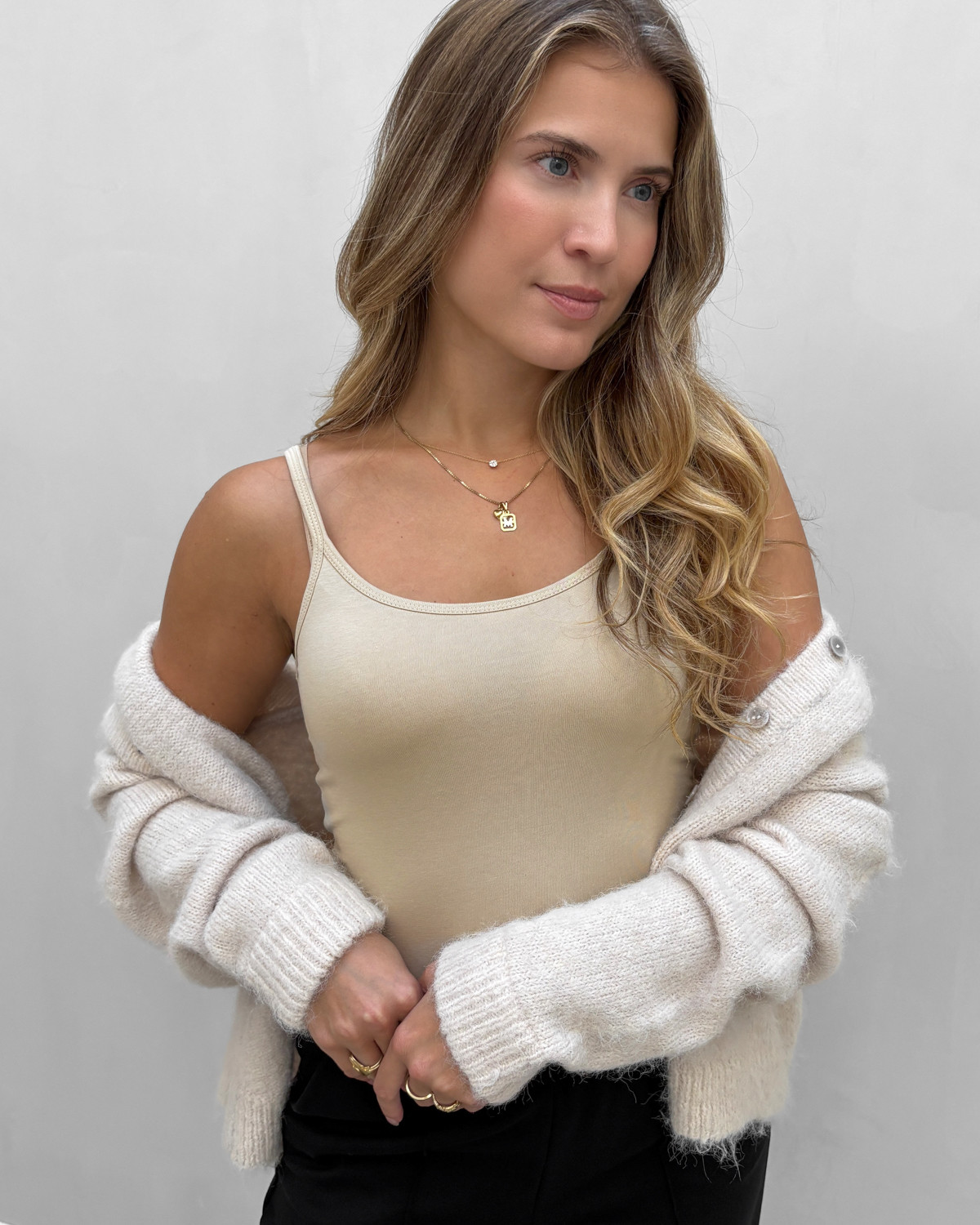 ONLY Onllove Peyote Strap Singlet Jrs - L - Beige