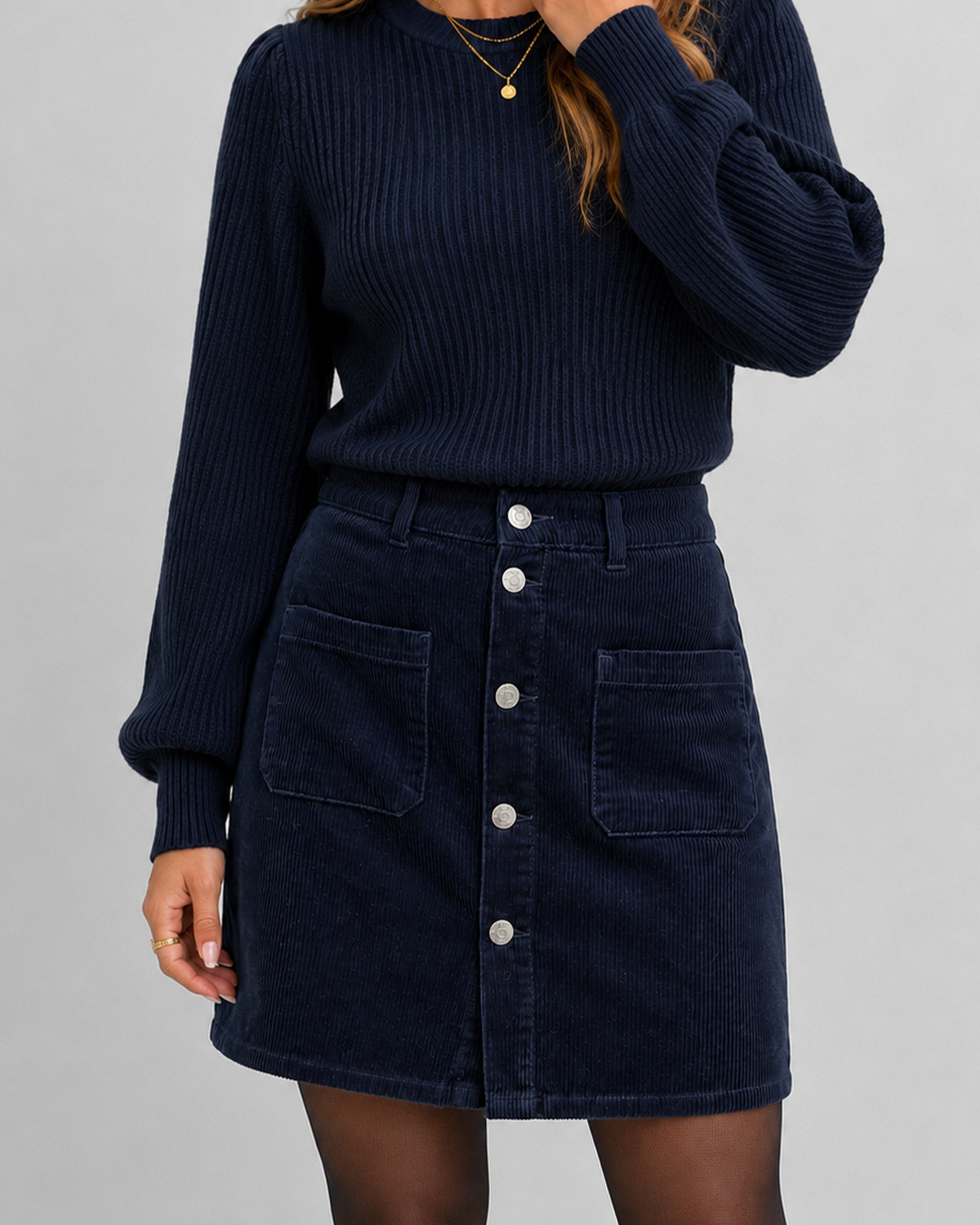 JDY Jdyshiraz Night Sky Corduroy Skirt - M - Blå
