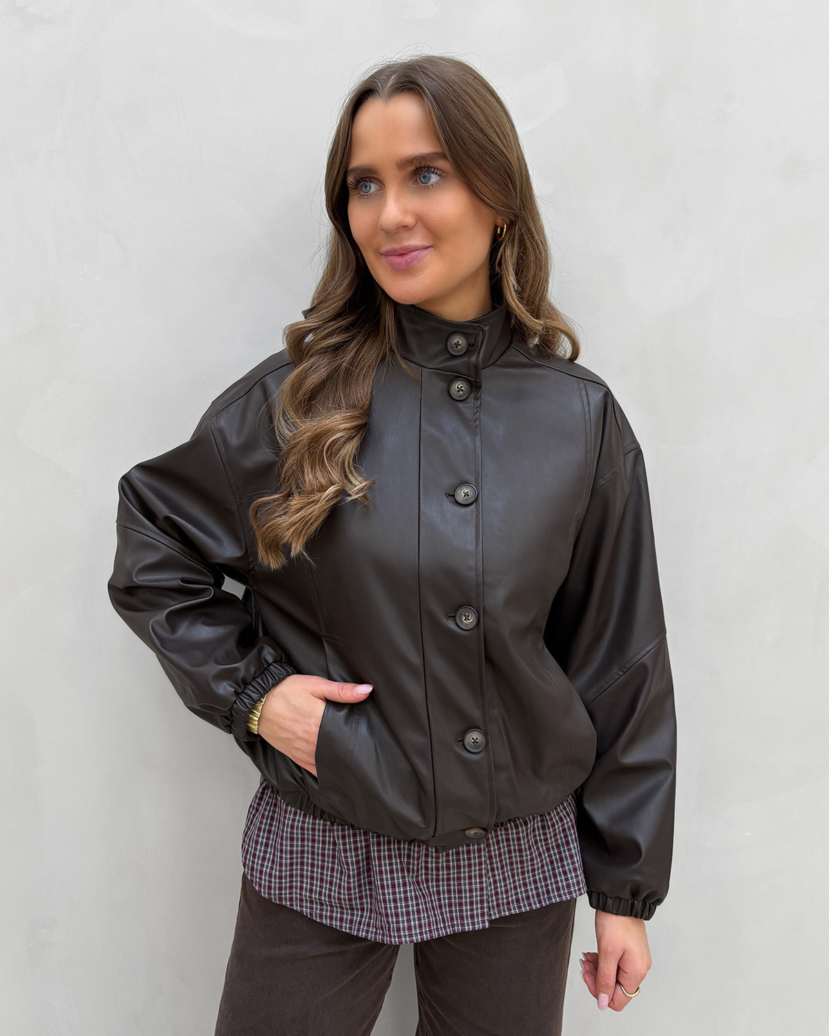 Vero Moda Vmpolly Chocolate Martini High Neck Jacket Coated - L - Grå