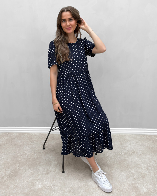 JDY JDYSTARSEZEN LIFE 2/4 MIDIDRESS WVN NOOS - Tričkové šaty - cloud