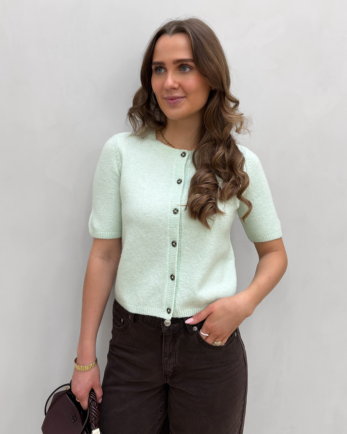 JDY Jdychloe Morning Mist Melange Life 2/4 Cardigan Knit - XS - Hvid