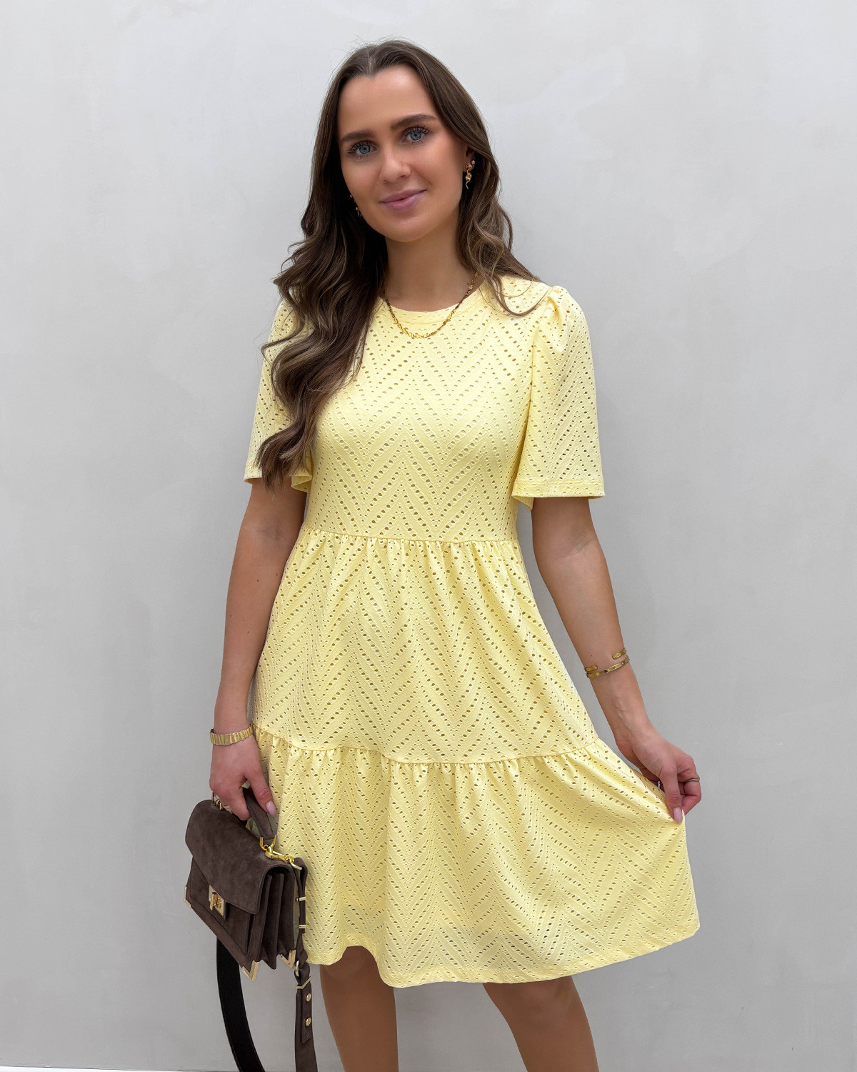 JDY Jdycarla Pastel Yellow Cathinka S/S Dress - XS - Gul