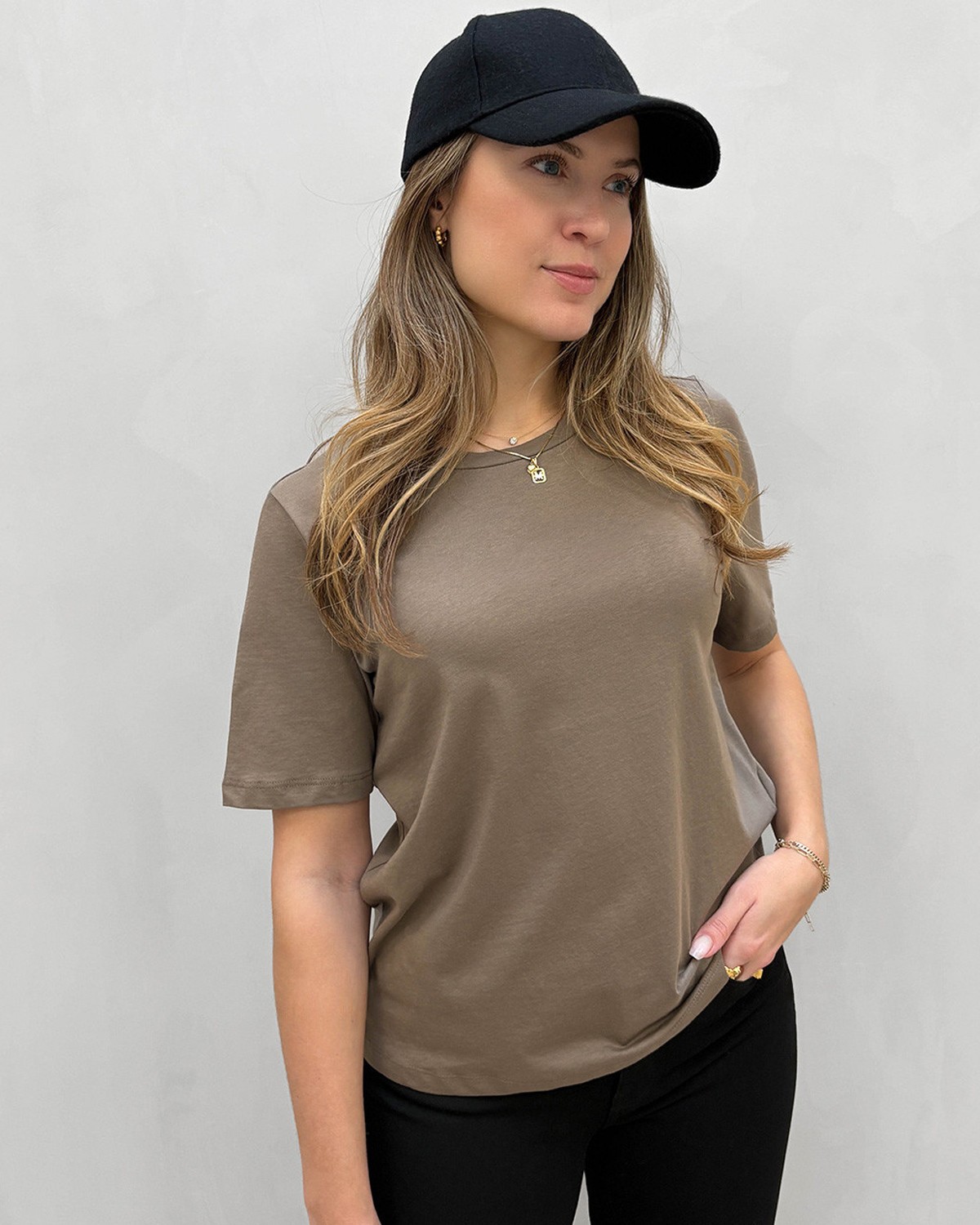 ONLY Onlonly Walnut S/S Tee - L - Grå