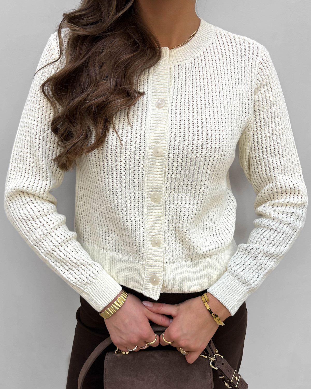 JDY Jdyserena Cloud Dancer Life L/S O-Neck Cardigan Knit - XL - Hvid