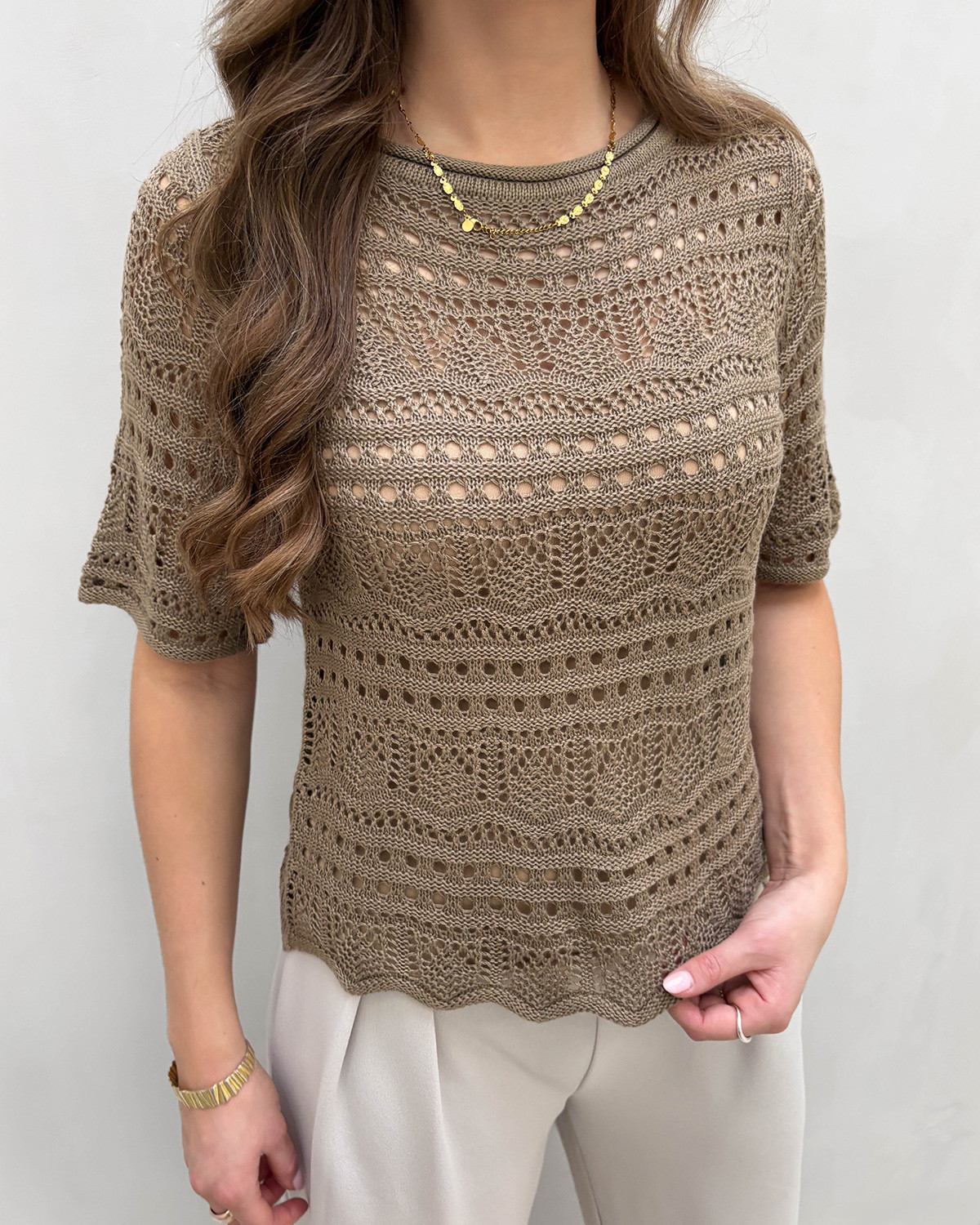JDY Jdysun Sepia Tint Lay 2/4 Pullover Knit - XS - Brun