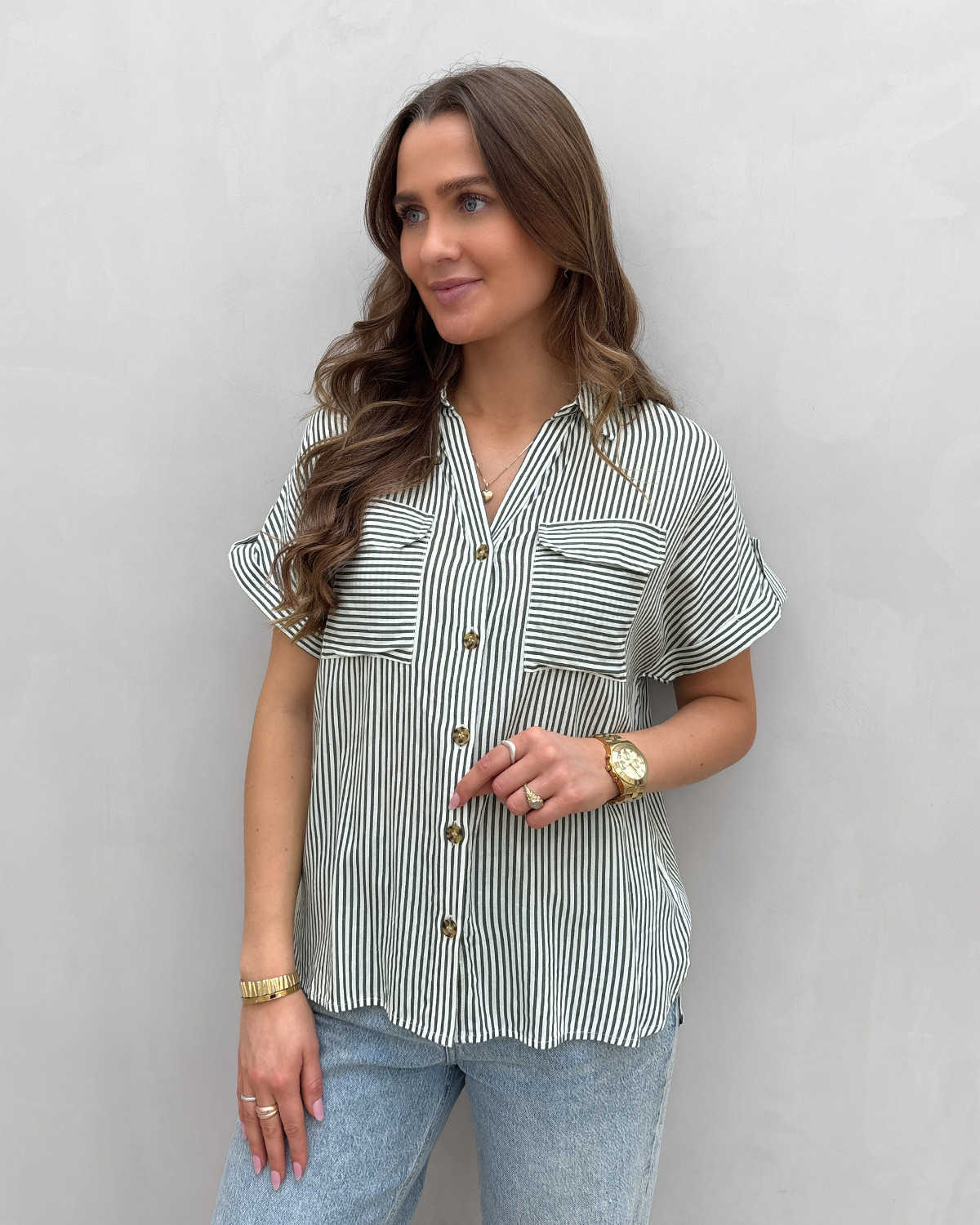 Vero Moda Vmbumpy Laurel Wreath Snow White Ss Shirt - XS - Grøn