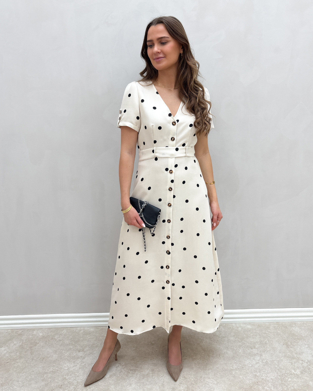 Vero Moda Vmjoan Birch Joan S/S 7/8 Shirt Dress - XL - Grå