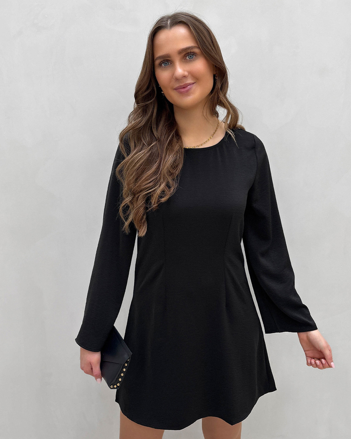 JDY Jdyaya Black Life L/S Fitted Dress - M - Sort