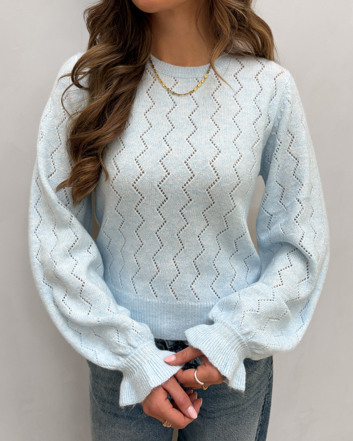 VILA Visalsa Nantucket Breeze O-Neck L/S Knit Top - XS - Turkis