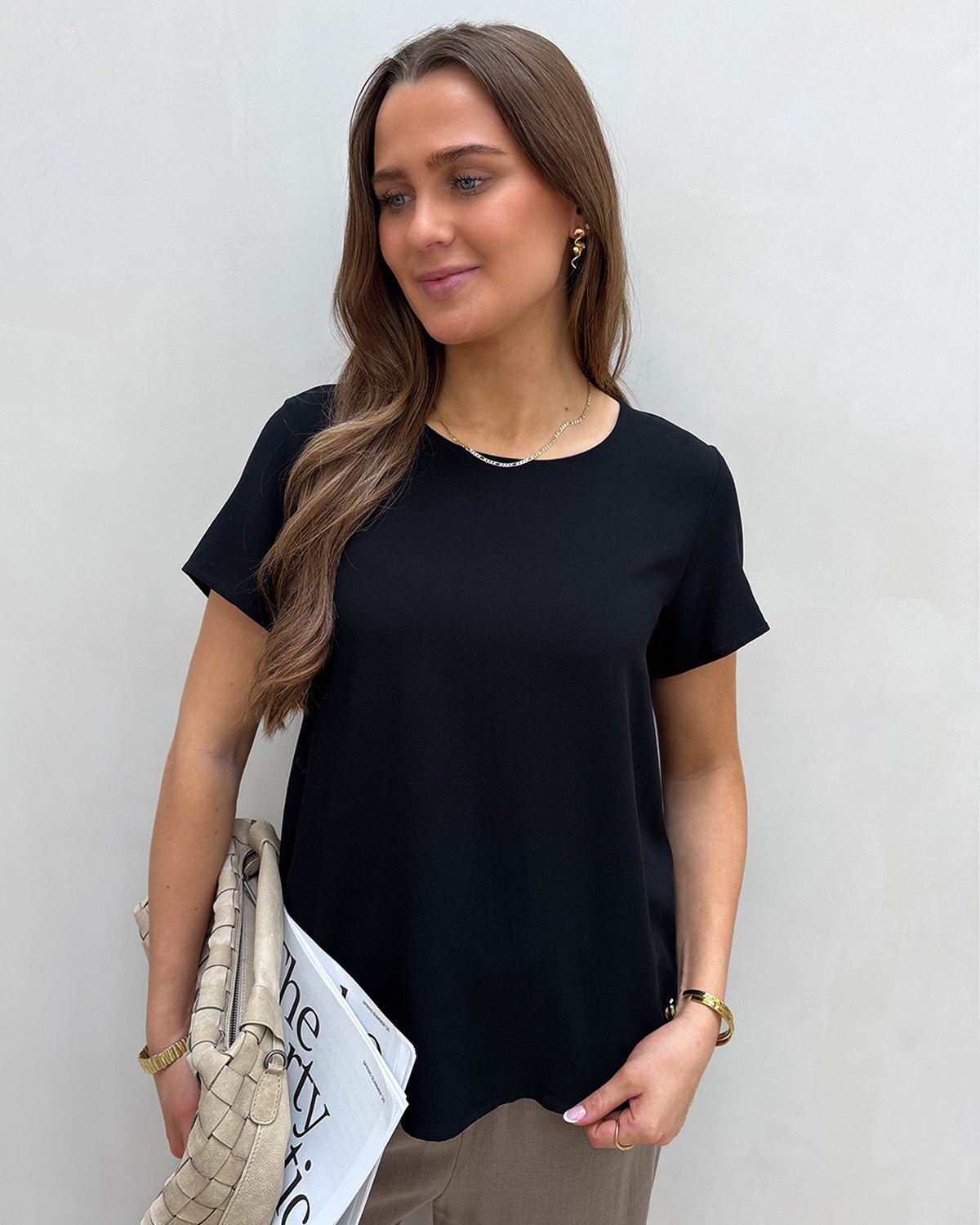 Vero Moda Vmeasy Black Joy S/S Top - L - Sort